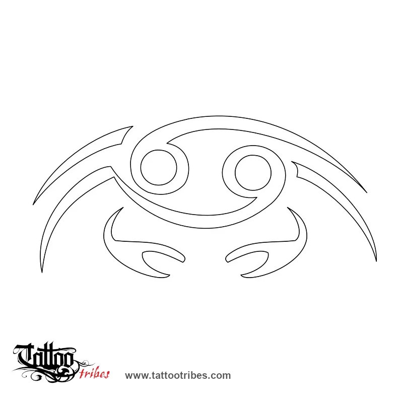 Tattoo image of Cancer, Star sign downloadable hi-res tattoo stencil