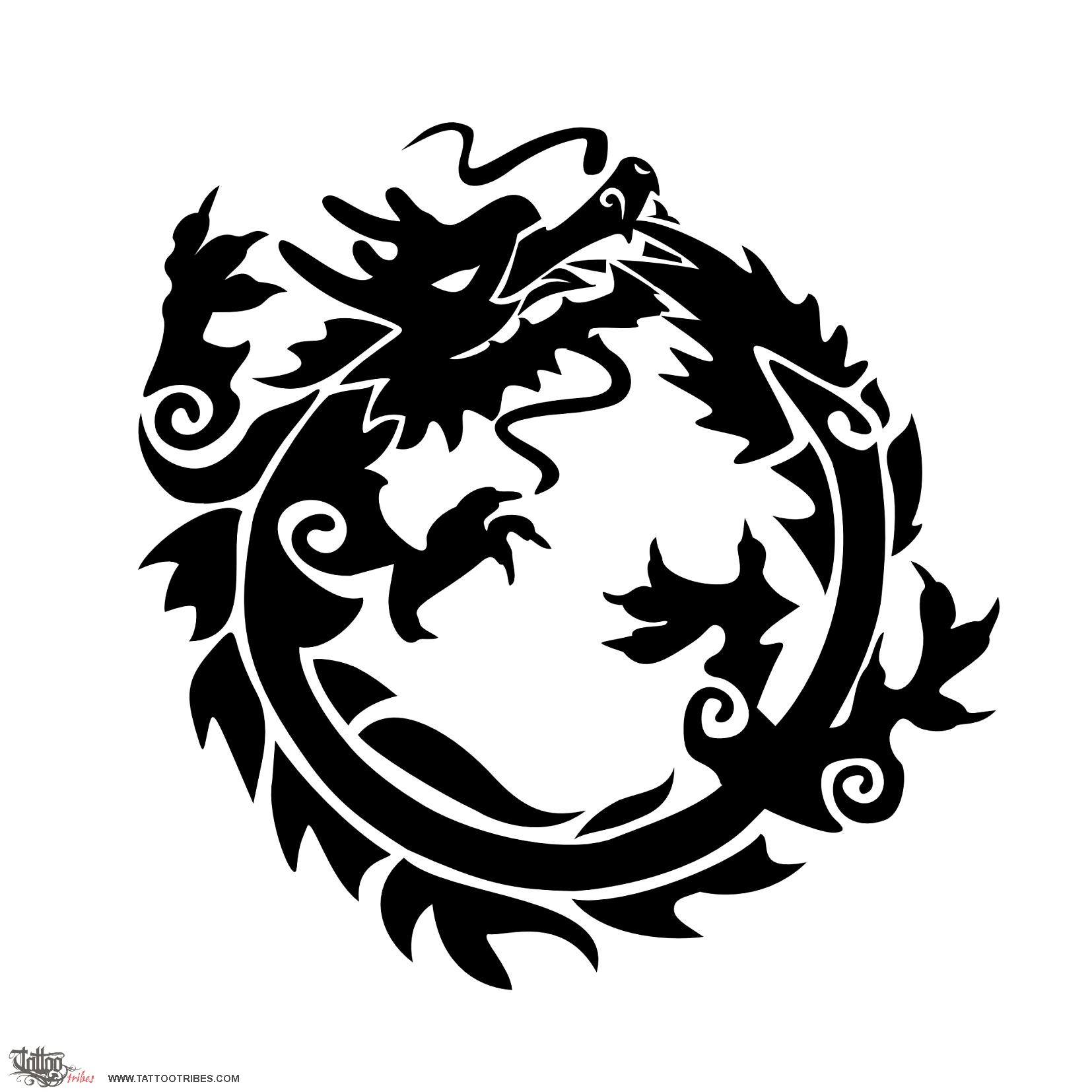 Tattoo image of Feng Shui dragon, Prosperity, energy downloadable hi-res tattoo flash design