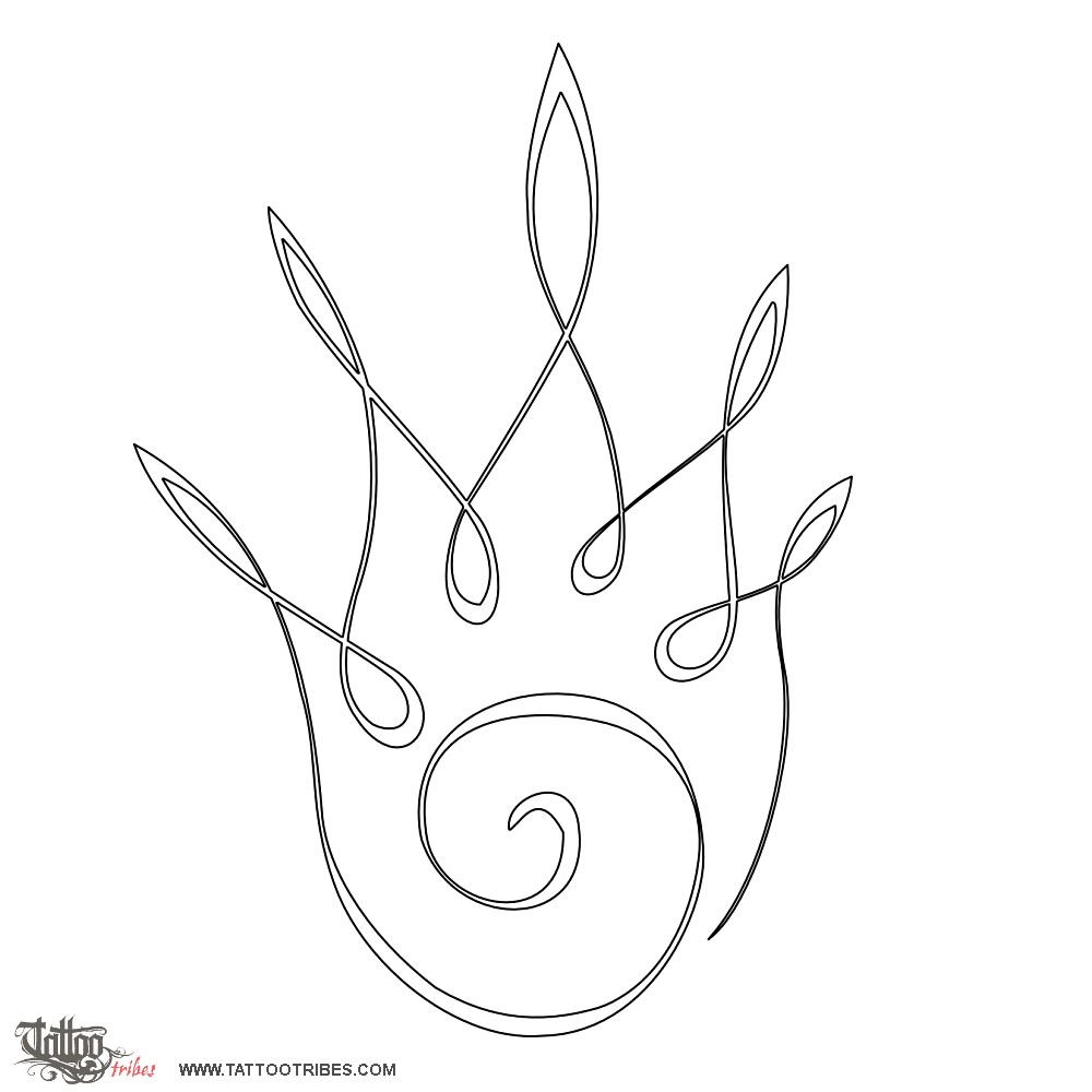 Stencil outline of Eternal fire, Evolution, passion downloadable hi-res tattoo stencil