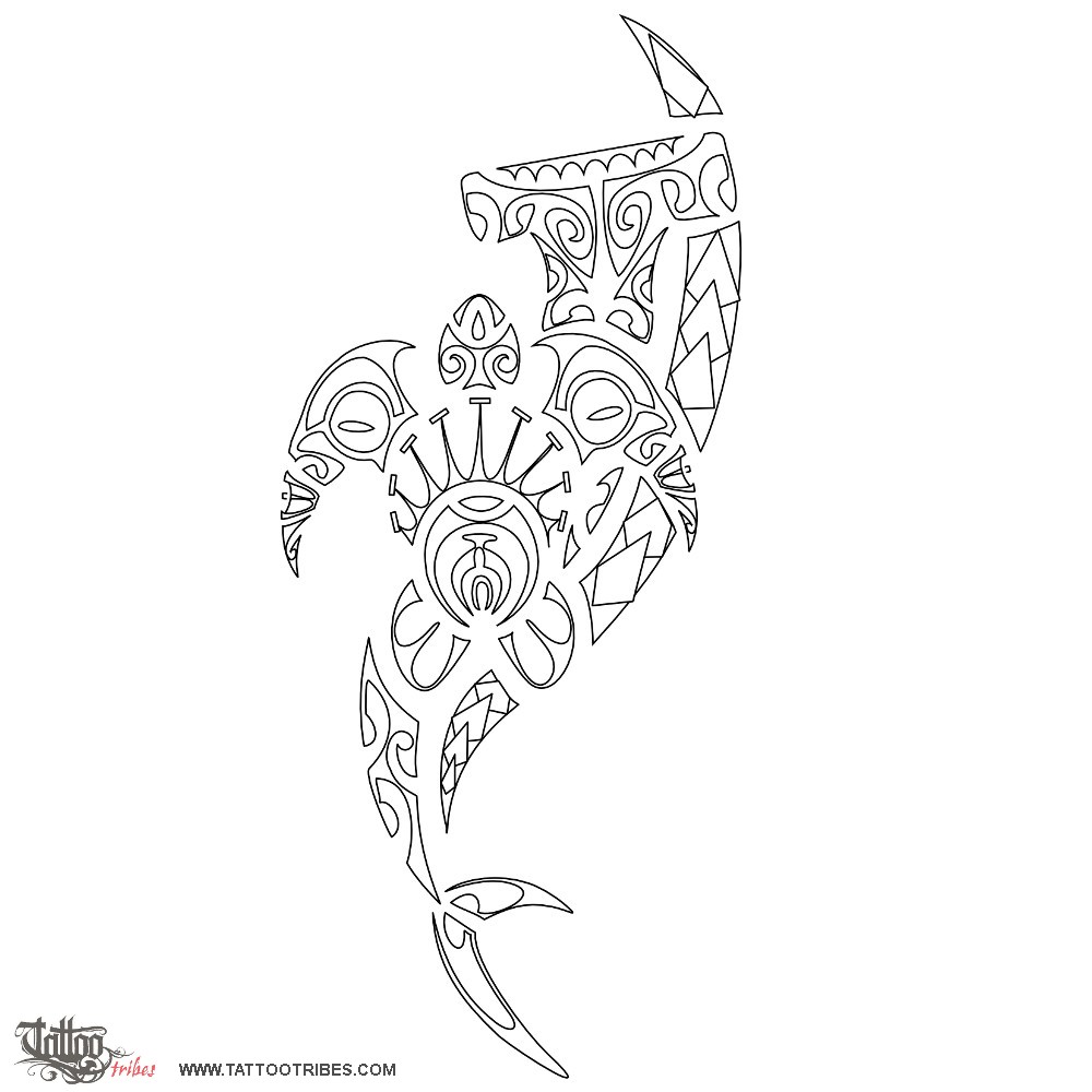 Stencil outline of Family, Protector downloadable hi-res tattoo stencil