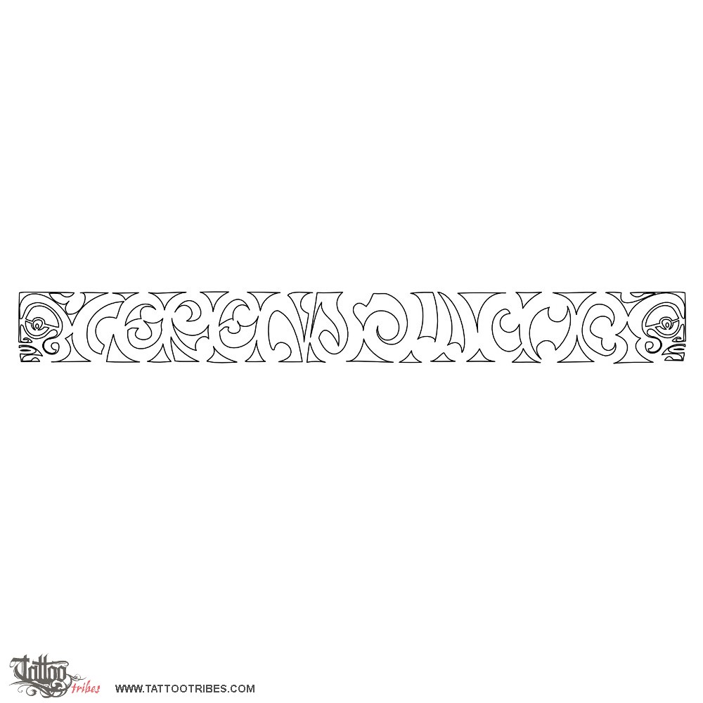 Stencil outline of Geren and Jacob, Maorigram downloadable hi-res tattoo stencil