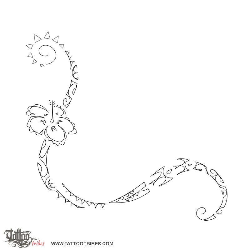 Stencil outline of Puiaki, Precious downloadable hi-res tattoo stencil