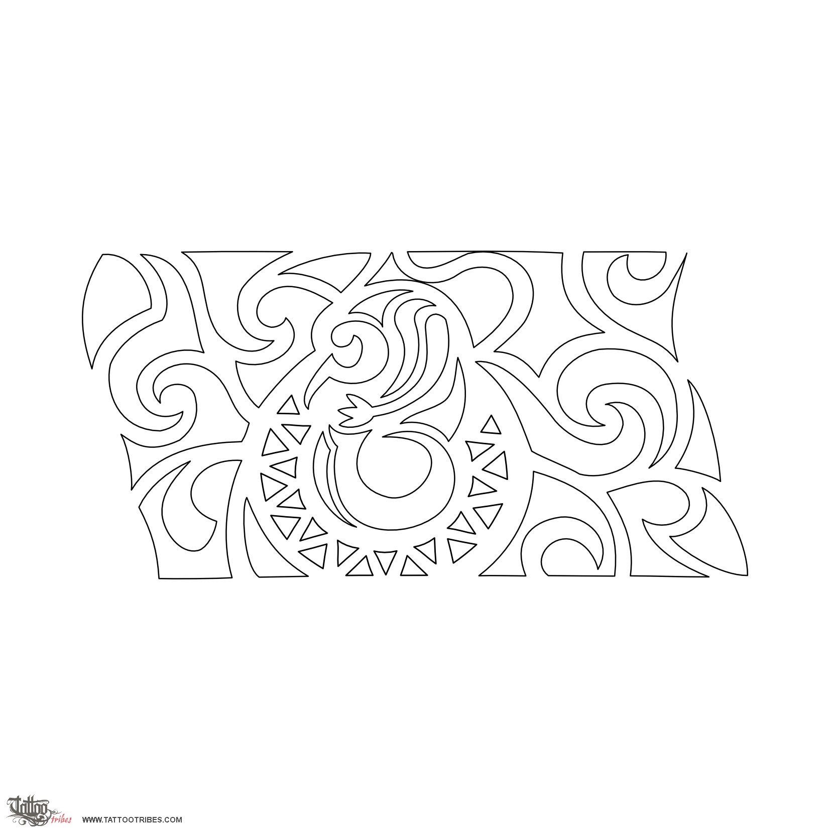 Stencil outline of Manaia, Protection, balance downloadable hi-res tattoo stencil