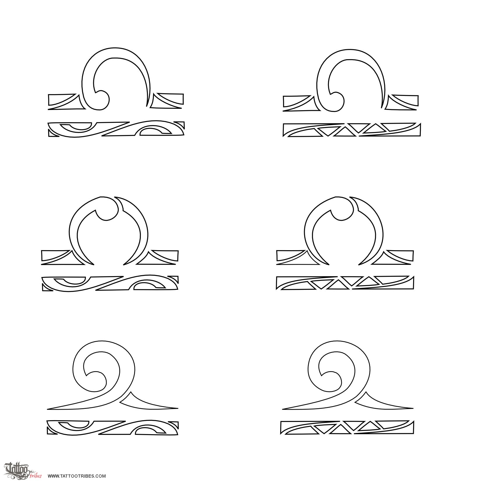 Stencil outline of Libra, Zodiac sign downloadable hi-res tattoo stencil