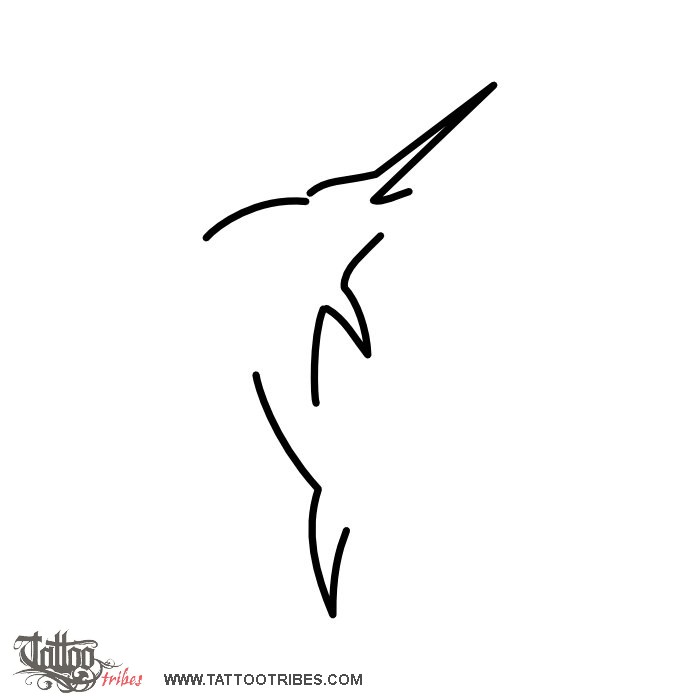 Tattoo image of Minimals - Sailfish, Speed, acuteness downloadable hi-res tattoo flash design