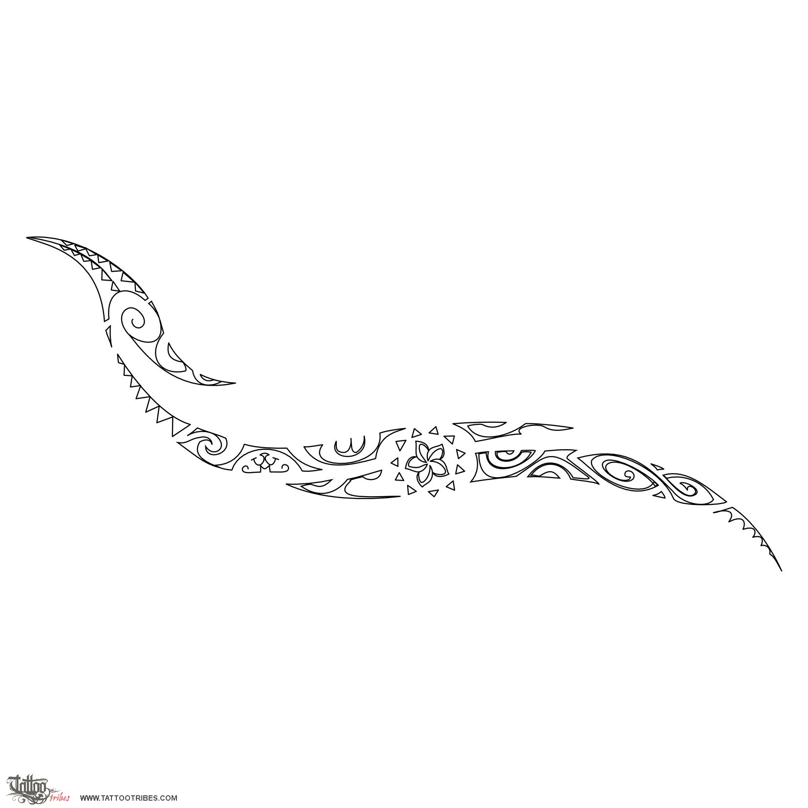 Stencil outline of Awhina, Help downloadable hi-res tattoo stencil