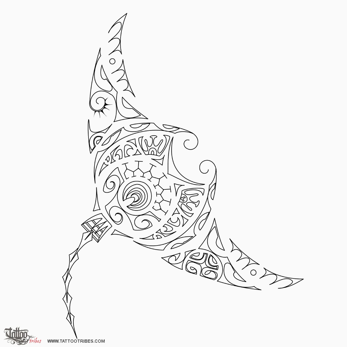 Stencil outline of Tere, Sailing downloadable hi-res tattoo stencil