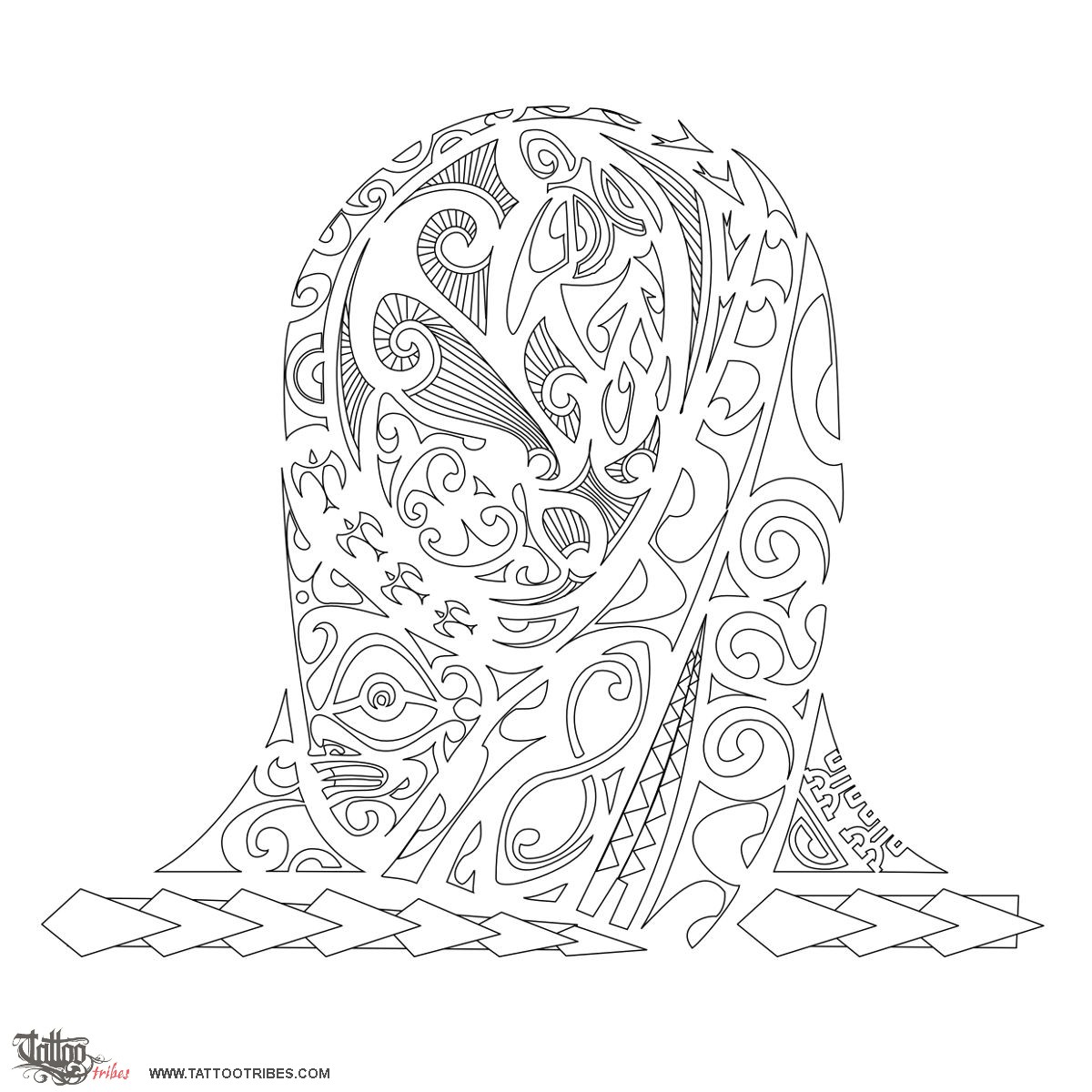 Stencil outline of Tonuitanga, Prosperity, abundance downloadable hi-res tattoo stencil