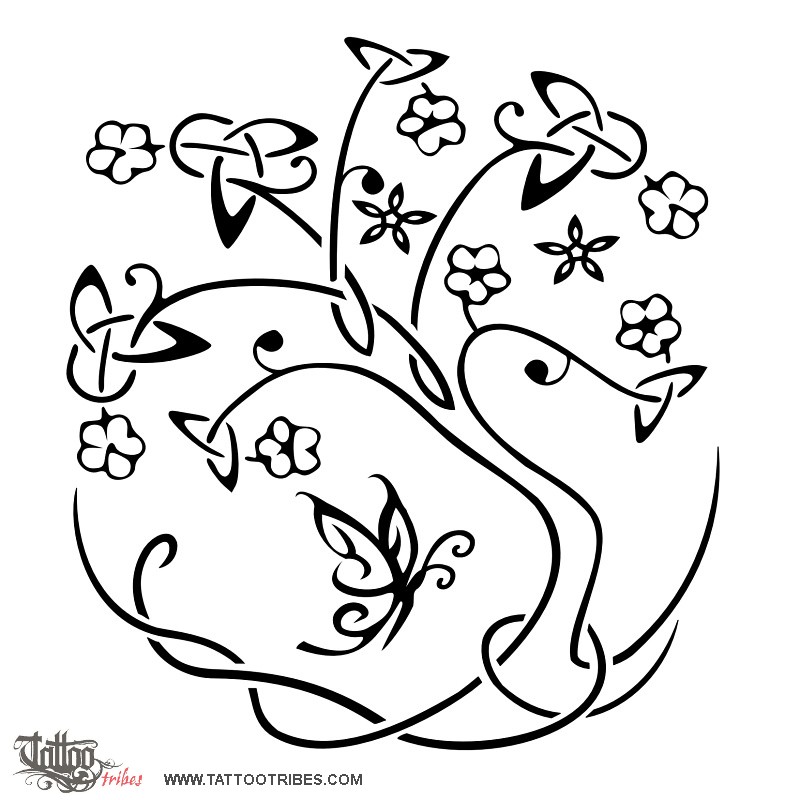 Tattoo image of Tree of life, Union downloadable hi-res tattoo flash design