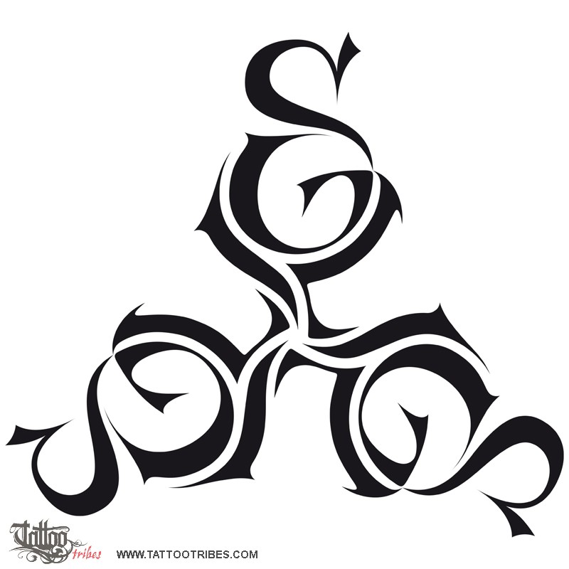 Tattoo image of Triskell S+G+I+L, Eternity downloadable hi-res tattoo flash design