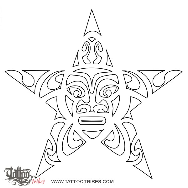 Stencil outline of Turtle star, Family, protection downloadable hi-res tattoo stencil