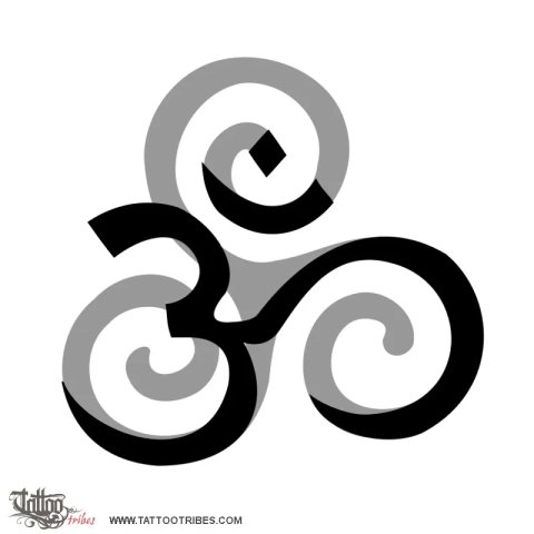 Triskell and Aum (Essence) tattoo design thumbnail