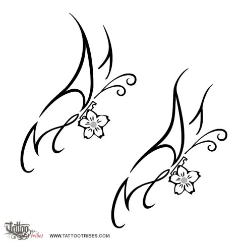 A+M butterfly (Rebirth, Life) tattoo design thumbnail