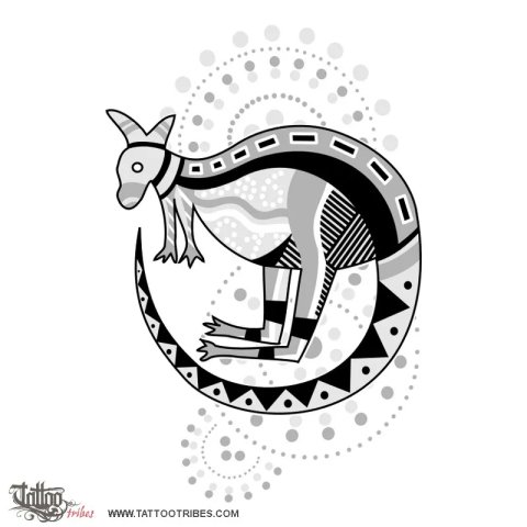 Kangaroo (Safety) tattoo design thumbnail