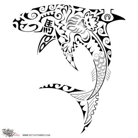 Shark (Adam) tattoo design thumbnail