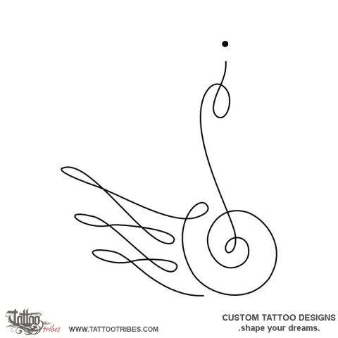 Unalome swan (Beauty in enlightenment) tattoo design thumbnail