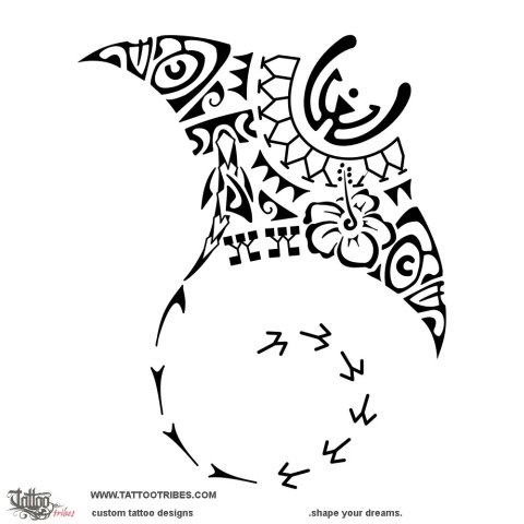 Uanana manta (With renewed force) tattoo design thumbnail