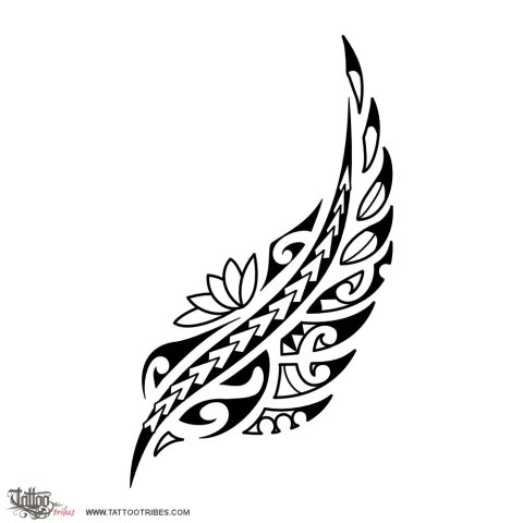 Kaponga (Silver fern) tattoo design thumbnail