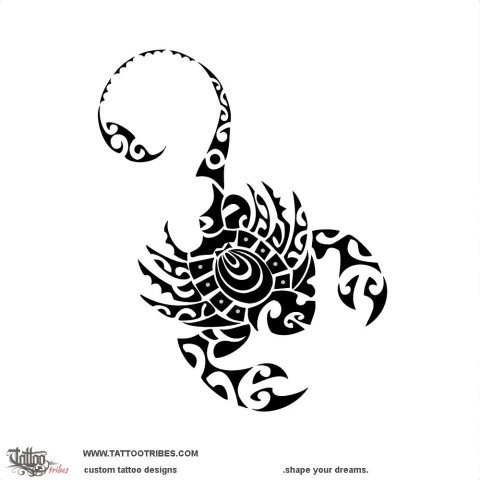 Tribal scorpion (Revamp) tattoo design thumbnail