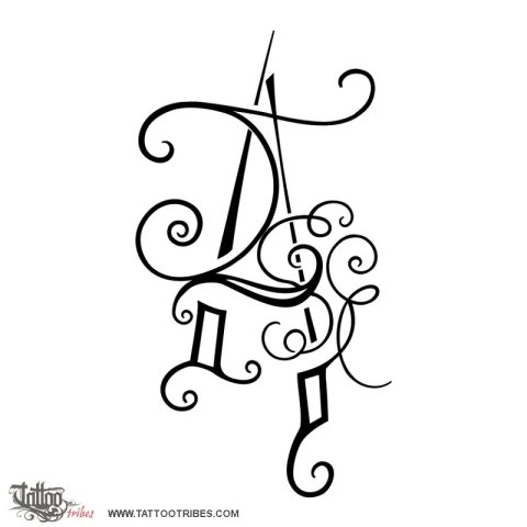 Letter A (Alphabet) tattoo design thumbnail