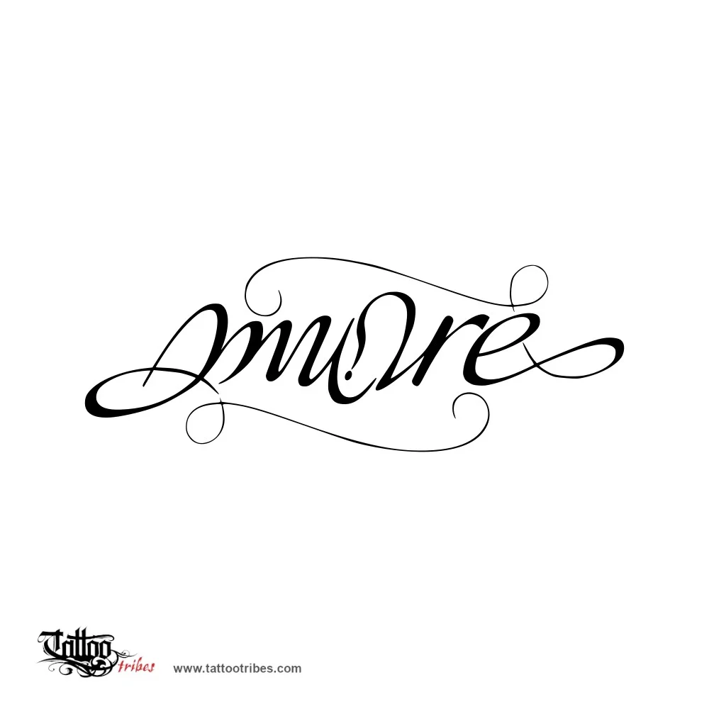 Amore & anima (Love and soul ambigram) tattoo design thumbnail