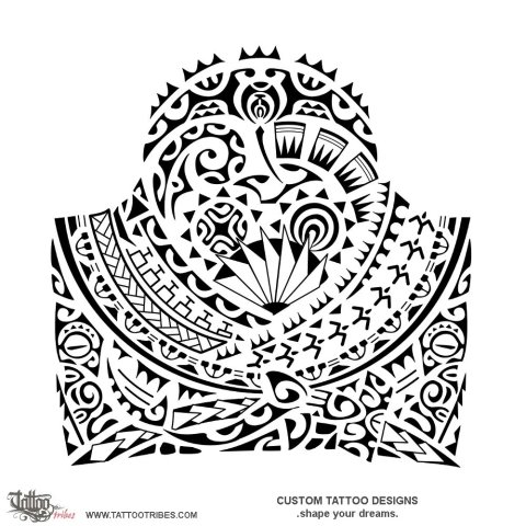 Ma uka (To the mountain) tattoo design thumbnail
