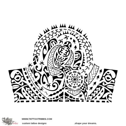 Piti tamari'i (Two children) tattoo design thumbnail