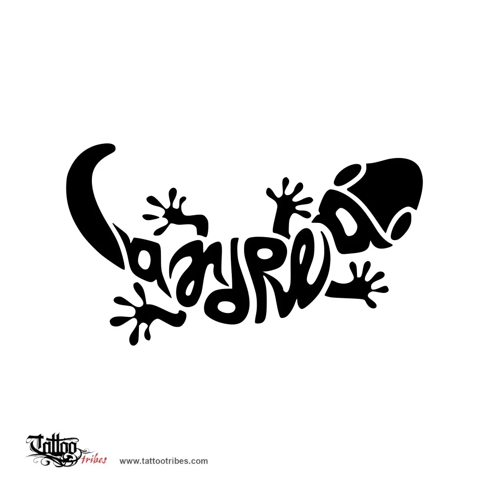 Andrea (Gecko ambigram) tattoo design thumbnail
