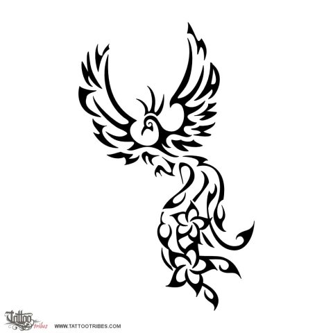 C+A phoenix (Rebirth) tattoo design thumbnail
