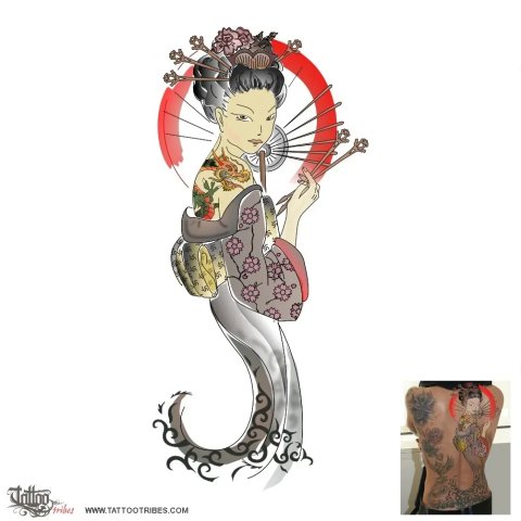 Geisha (Perfection) tattoo design thumbnail