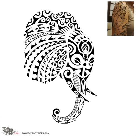 Elephant (Prosperity) tattoo design thumbnail