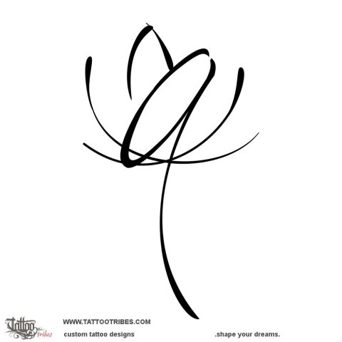 Lotus + A (Resilience) tattoo design thumbnail