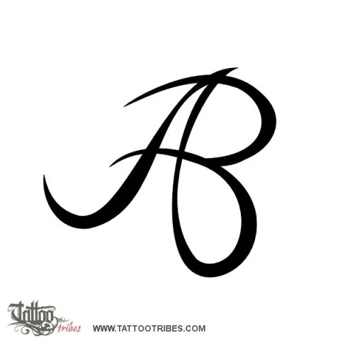 A+B monogram (Union) tattoo design thumbnail