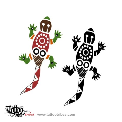 Australian gecko (Protection) tattoo design thumbnail