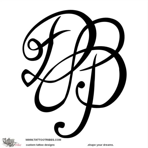 D+P (d+p,lettering,union,infinity) tattoo design thumbnail