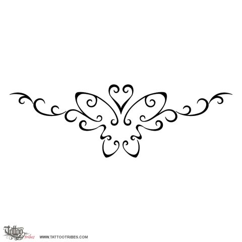 Butterfly lower back (Rebirth, freedom) tattoo design thumbnail