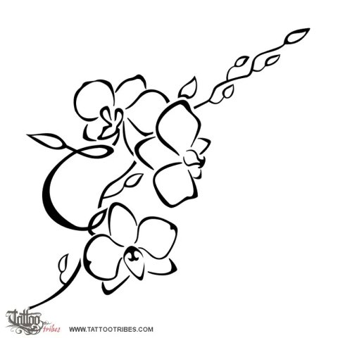 Orchids (Charm, beauty) tattoo design thumbnail
