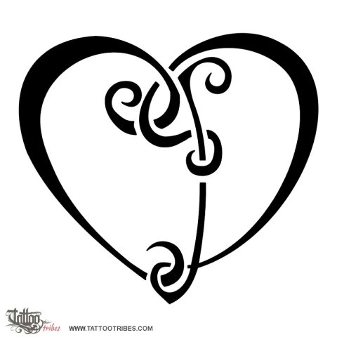 C+D heart (Eternal union) tattoo design thumbnail