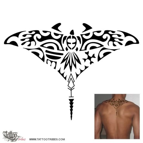 Manta ray (Calabria) tattoo design thumbnail