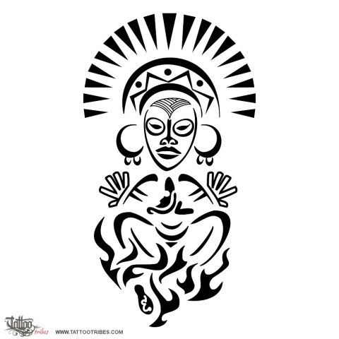 Caribbean spirit (Triumph of life) tattoo design thumbnail