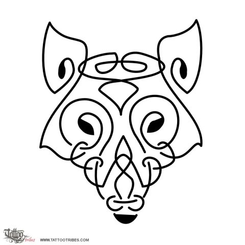 Celtic wolf (Knotwork) tattoo design thumbnail