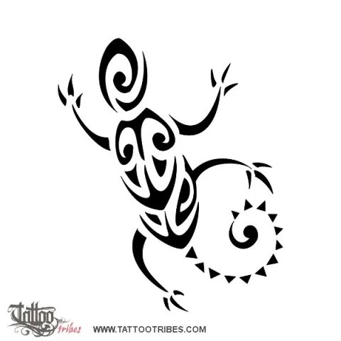 Small gecko (Protection) tattoo design thumbnail