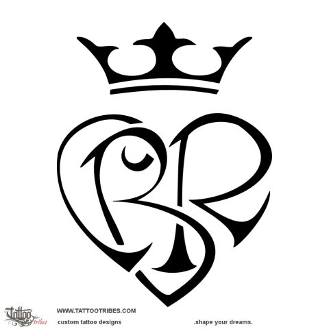 C+B+R heart (Bond) tattoo design thumbnail