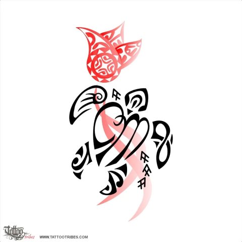 C+M JA turtle (Family) tattoo design thumbnail