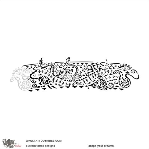 Chinese-Polynesian (Zodiac) tattoo design thumbnail
