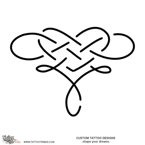 J+C infinity heart (Love) tattoo design thumbnail