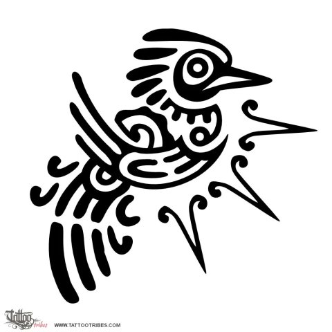 Mayan bird (Freedom) tattoo design thumbnail