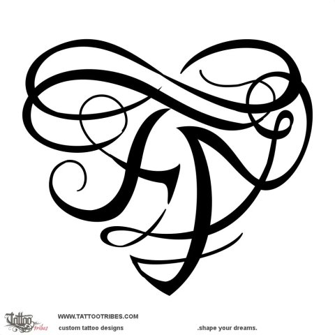 F+A heart (Eternal bond) tattoo design thumbnail
