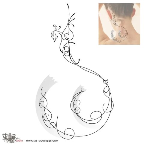 S+F phoenix (Rebirth) tattoo design thumbnail