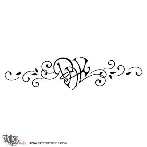 D+A+K heart (Love) tattoo design thumbnail